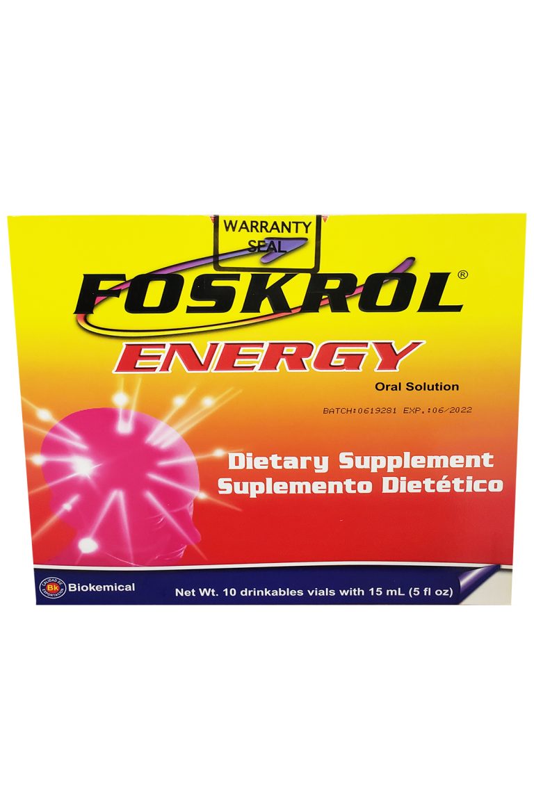Foskrol Energy Oral Solution Dietary Supplement 10 Drinkables Vials