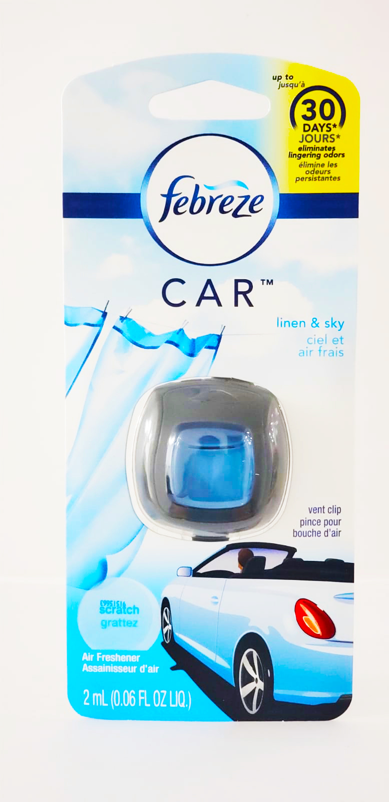 Febreze Car Clip-on Air Freshener Eliminates Odours & Freshens